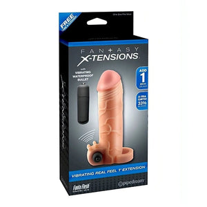1" Fantasy X-Tensions Guaina Fallica Vibrante con stimolatore clitorideo