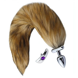 2 in 1 Convertible Fox Tail Plug Coda Bendable e Plug Removibile