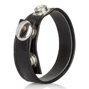 Anello in Pelle a Ciappe Regolabili - Nero