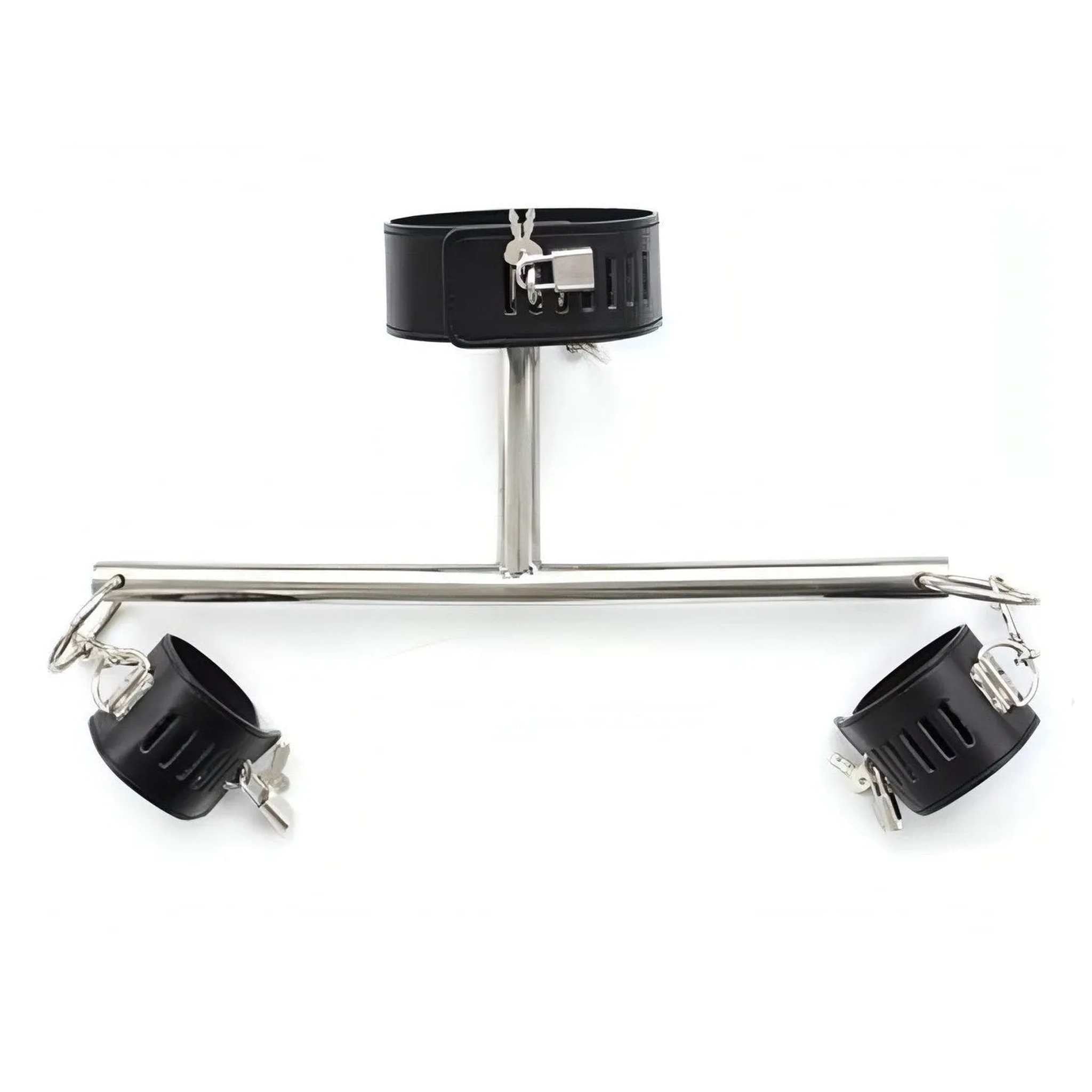 Barra costrittiva in metallo con collare e polsiere