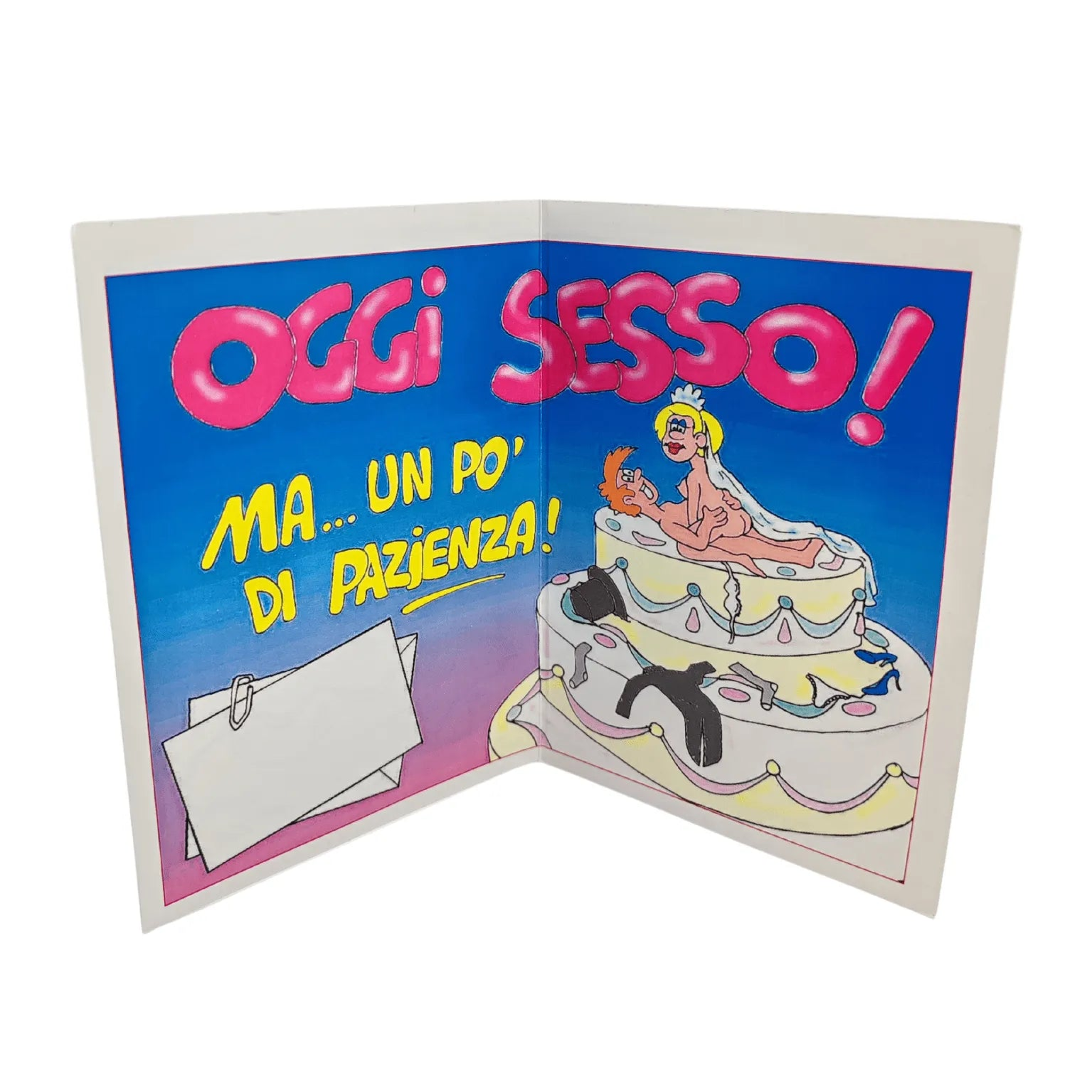 Biglietto d'auguri ″Oggi sposi, oggi sesso ma...un pò di pazienza!″