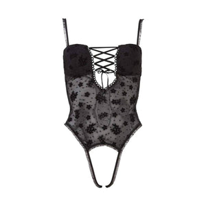 Body in Tulle Ricamato con Laccio Frontale