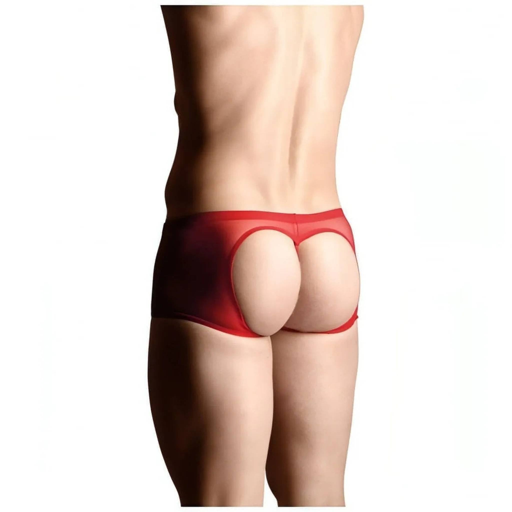 Boxer Maschile Rosso Con Apertura Posteriore
