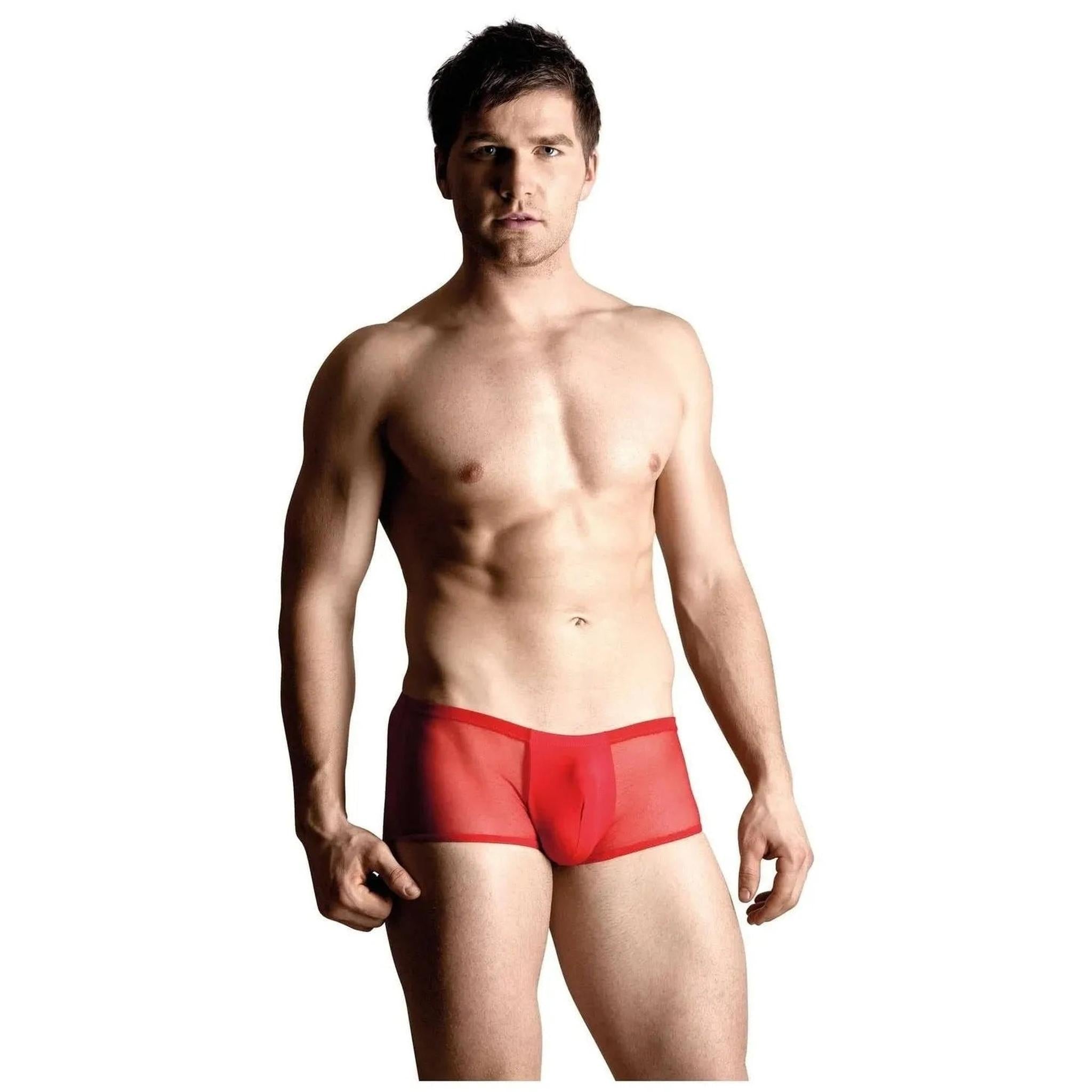 Boxer Maschile Rosso Con Apertura Posteriore