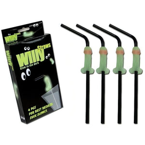 Cannucce a forma di pene fosforescenti 4pz