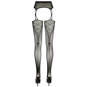Collant a rete con bretelle
