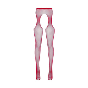 Collant a rete rosso con apertura inguinale