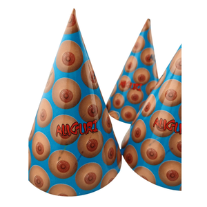 Confezione da 6 Cappellini in carta per festa Tema Tits