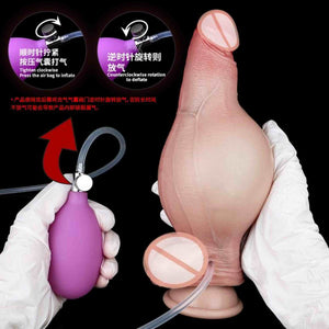 Constantine Inflatable squirting dildo for couple, inflatable sex toy with hand-pump