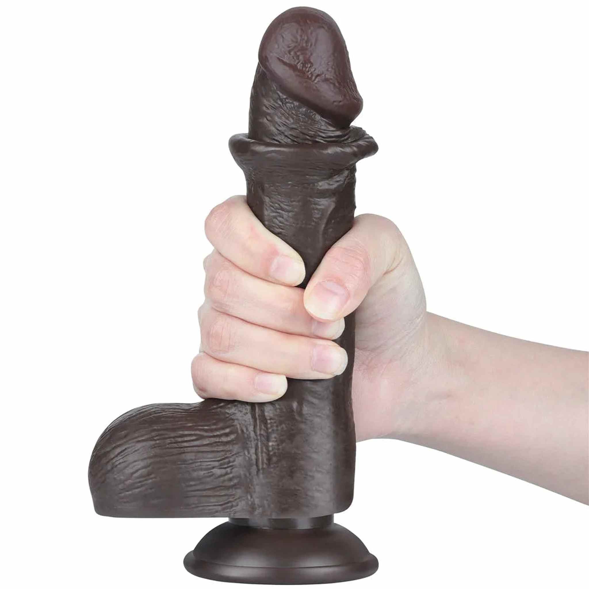 Dildo Nero Scappellabile come un Pene Vero 7.5″