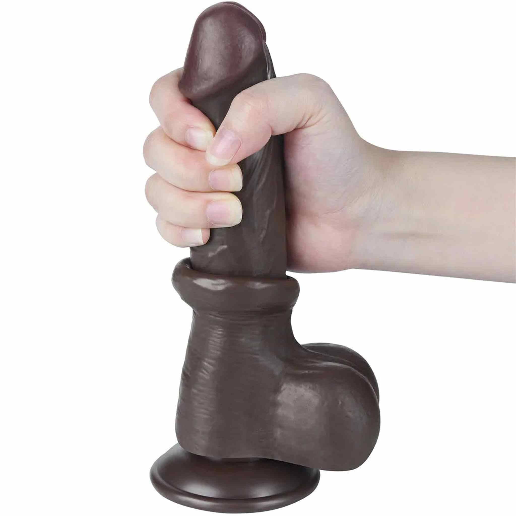 Dildo Scappellabile Nero 8″