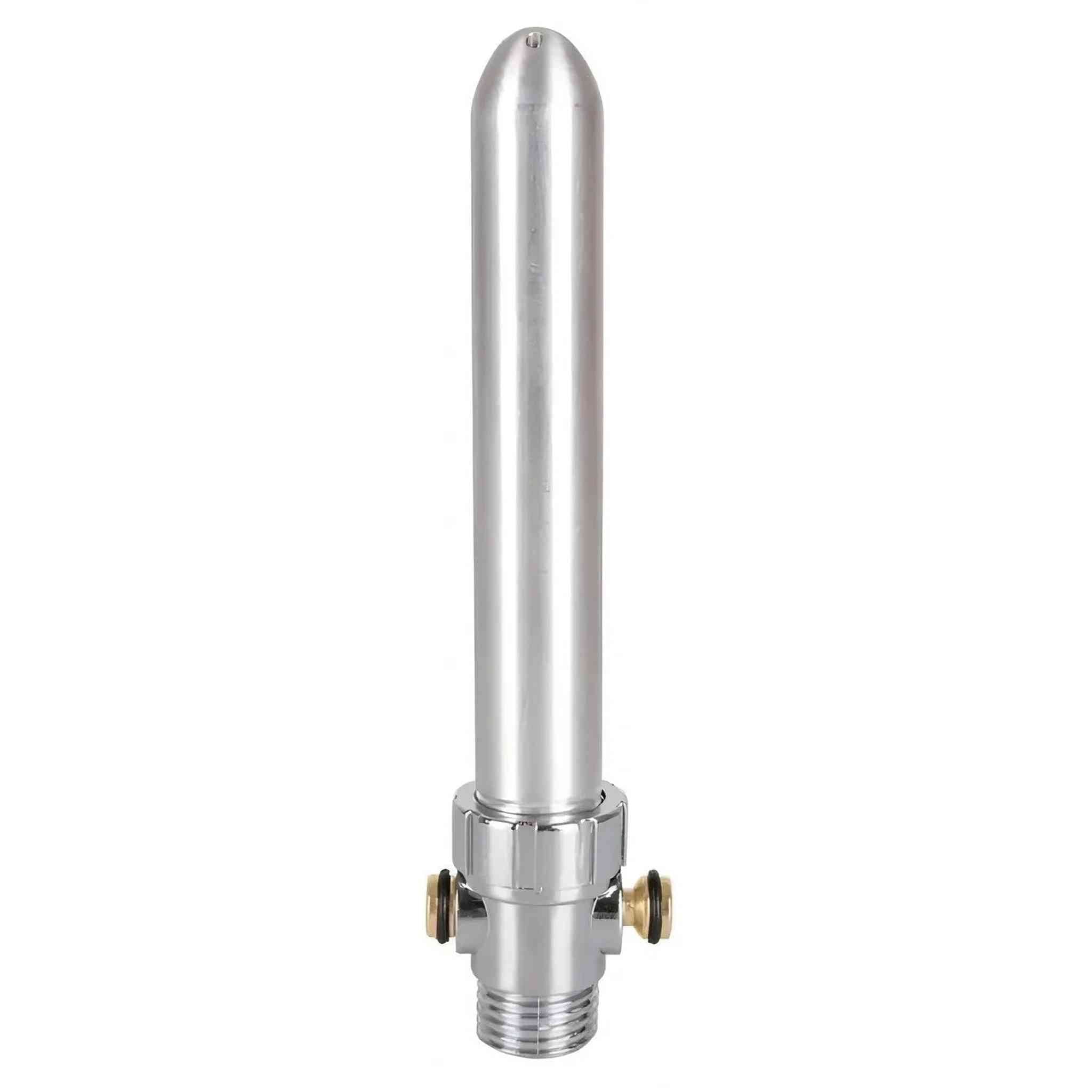 Doccetta anale in alluminio con aggancio per tubo doccia regolabile e 4 fori sulla punta