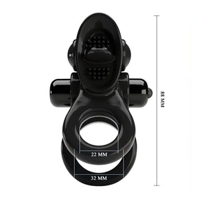 Doppio Anello Vibrante con Lingua per la Stimolazione Clitoridea