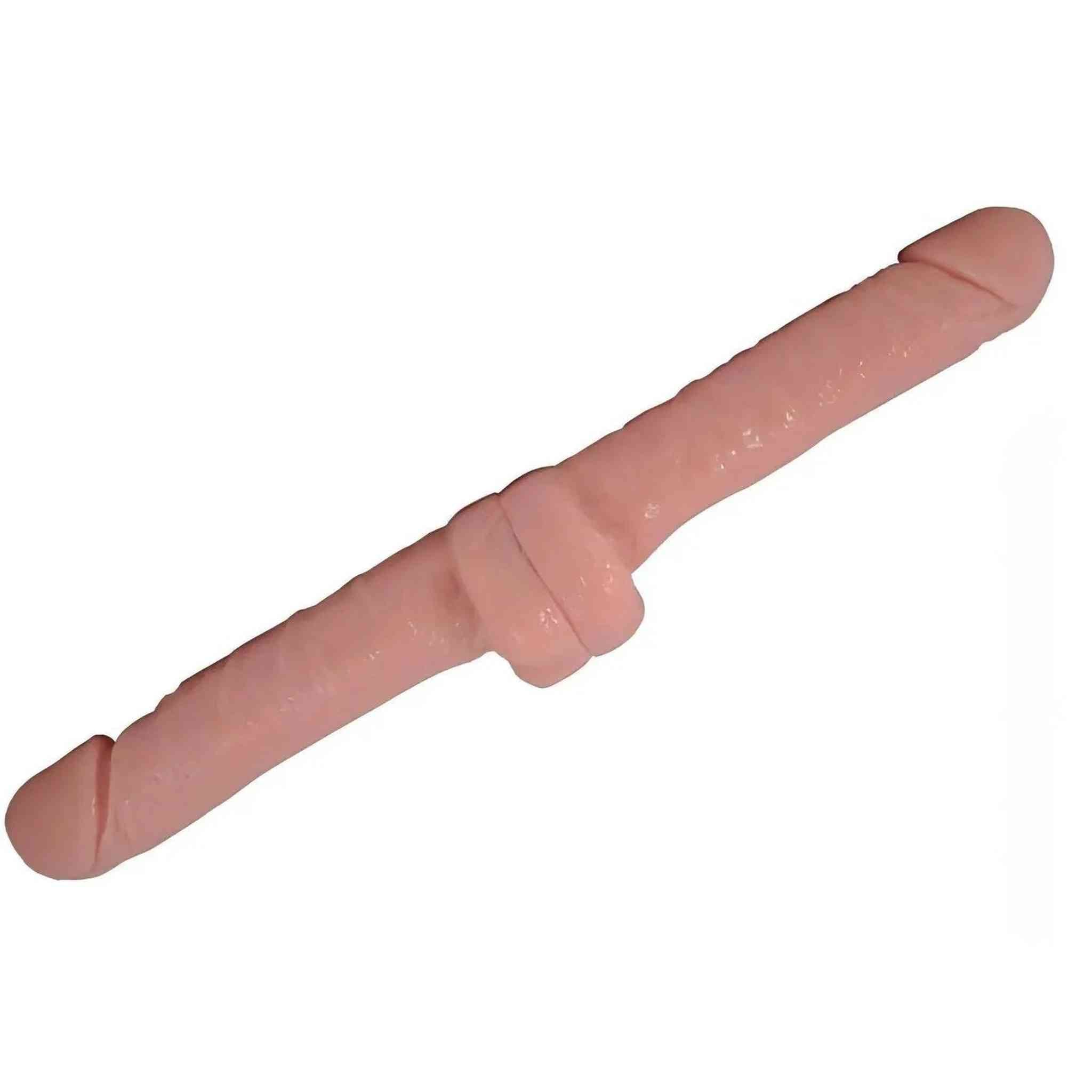 Double Dong Rosa Carne con Testicoli