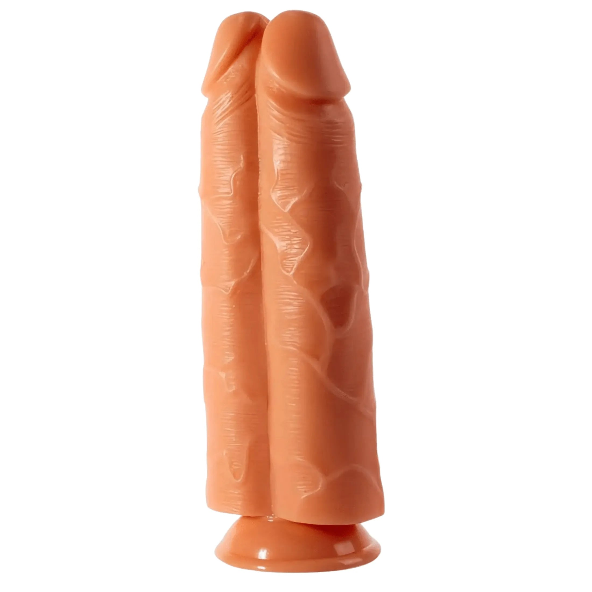Double Penetration 11″ Dildo con Ventosa – Rosa Carne