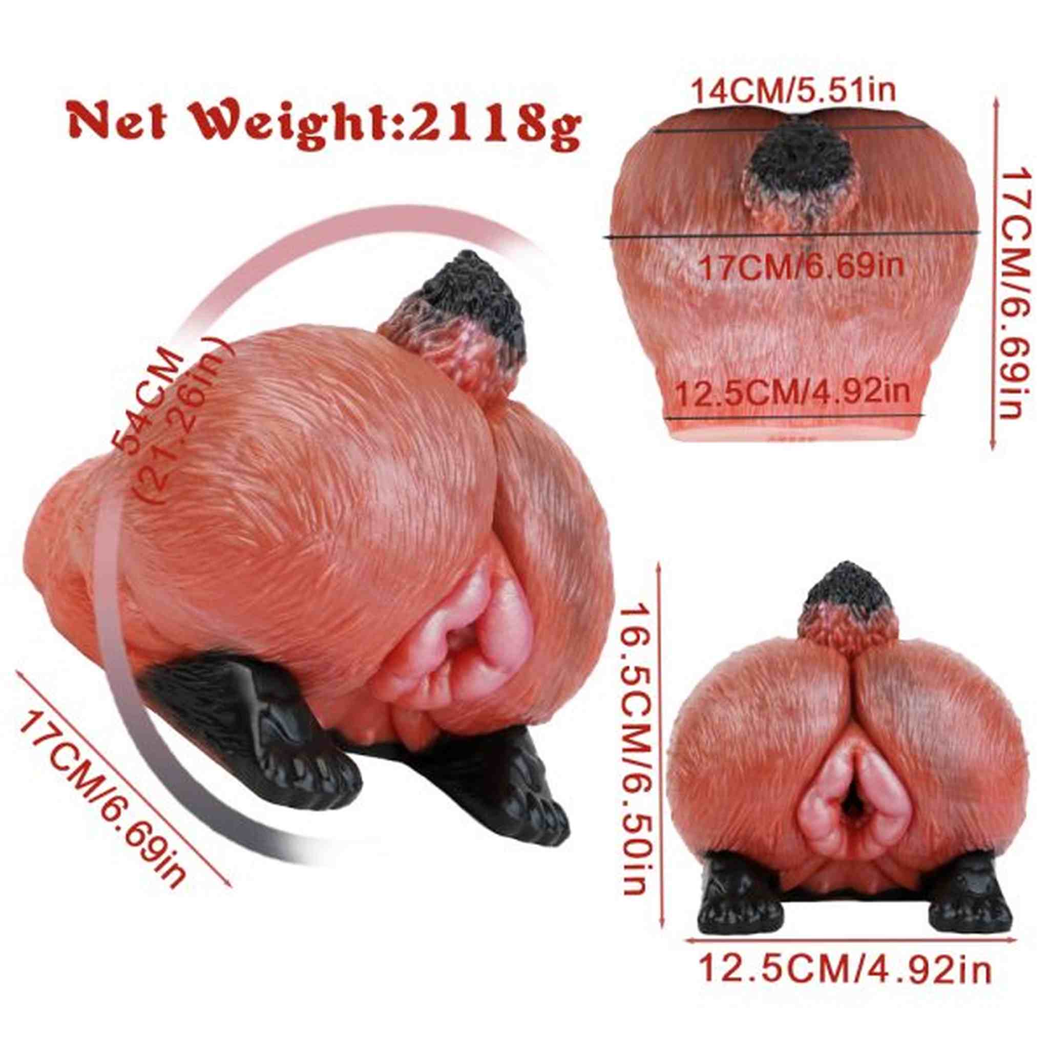 Dual channel animal Masturbators for men
