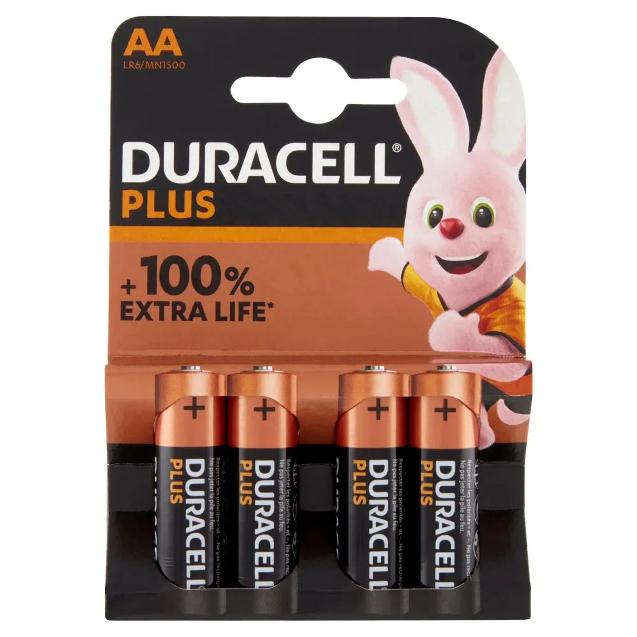 Duracell Plus AA Batterie Stilo Alcaline 1.5V LR06 MX1500 - Confezione da 4 pezzi