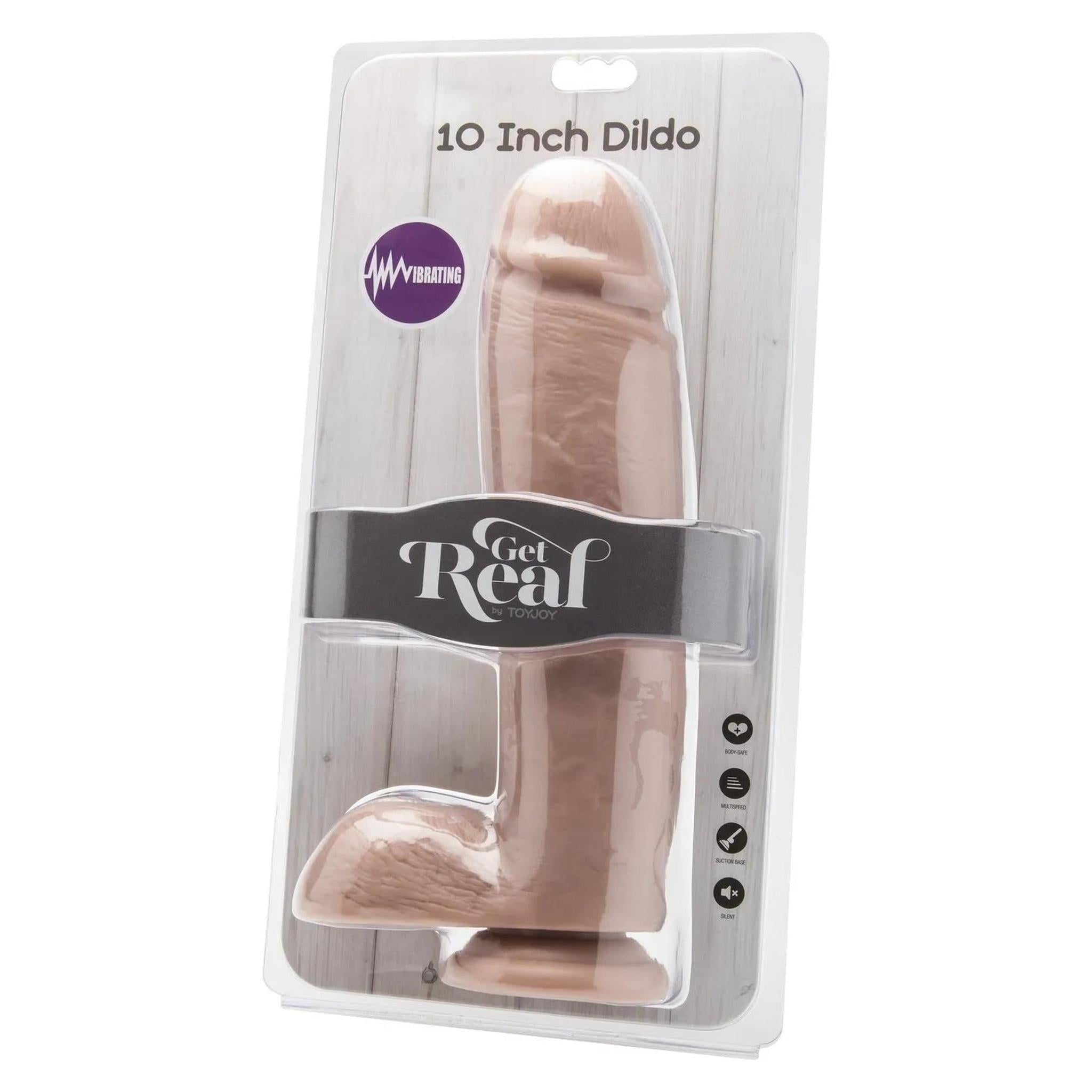 Fallo Vibrante Maxi 10″ con Testicoli e Ventosa