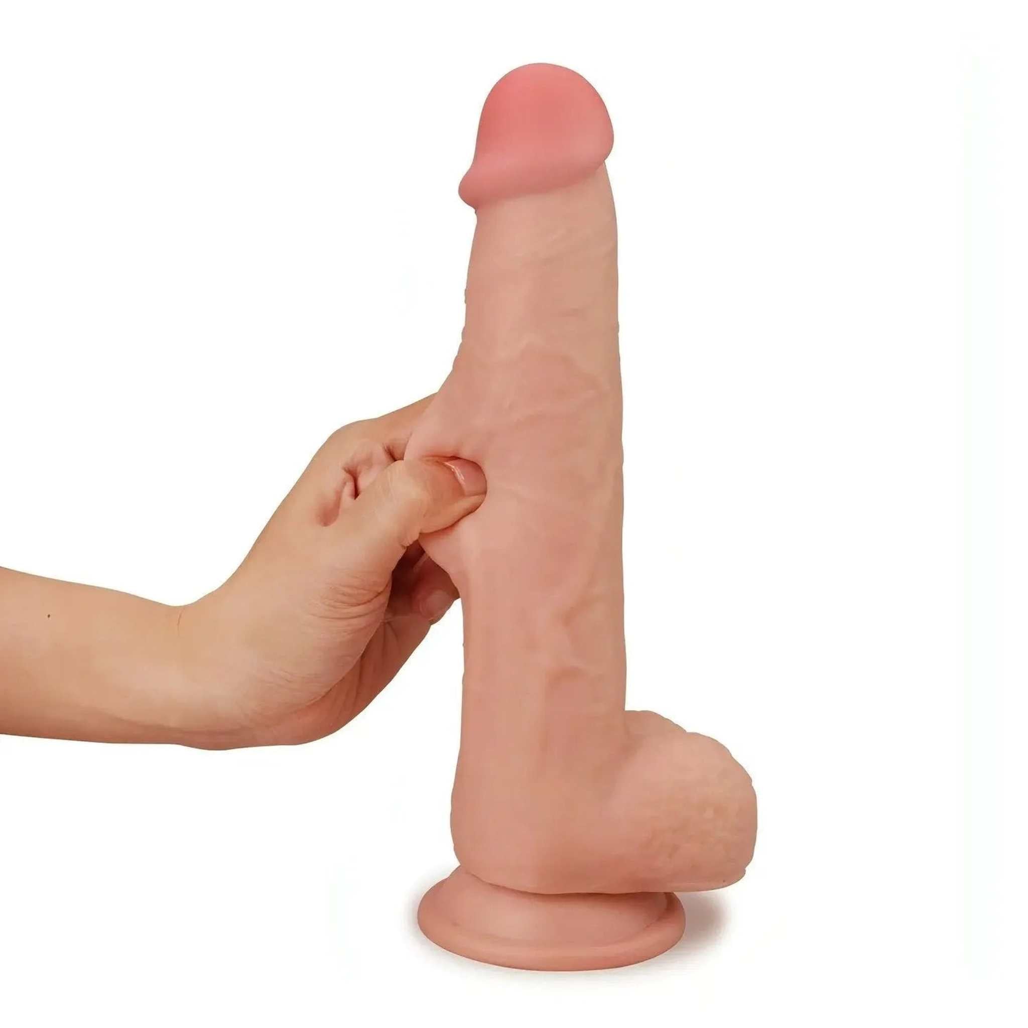 Fallo realistico 19 cm con pelle scorrevole come un membro vero - 8″, Rosa Carne