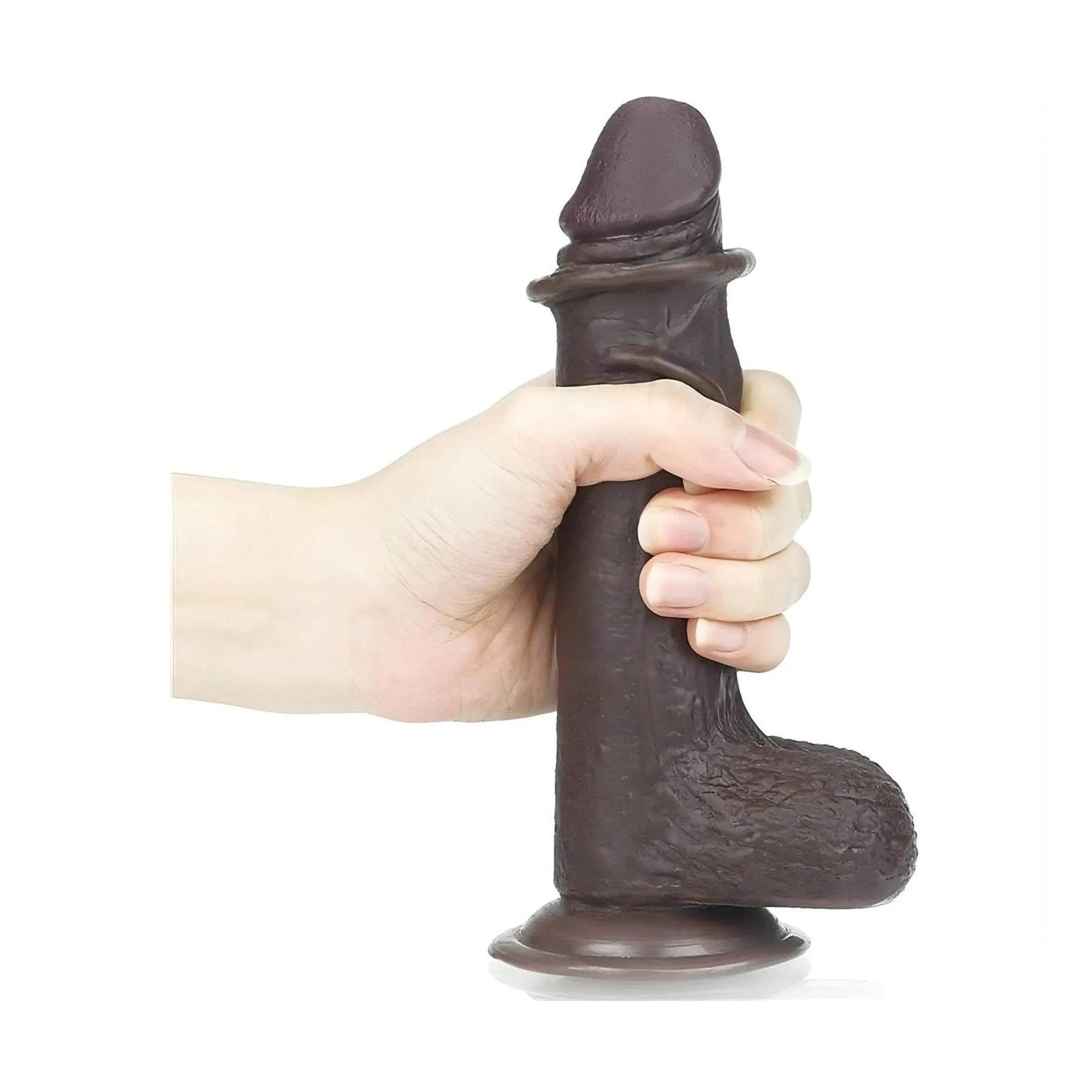 Fallo realistico con pelle scorrevole come un membro vero - 7″ - Nero