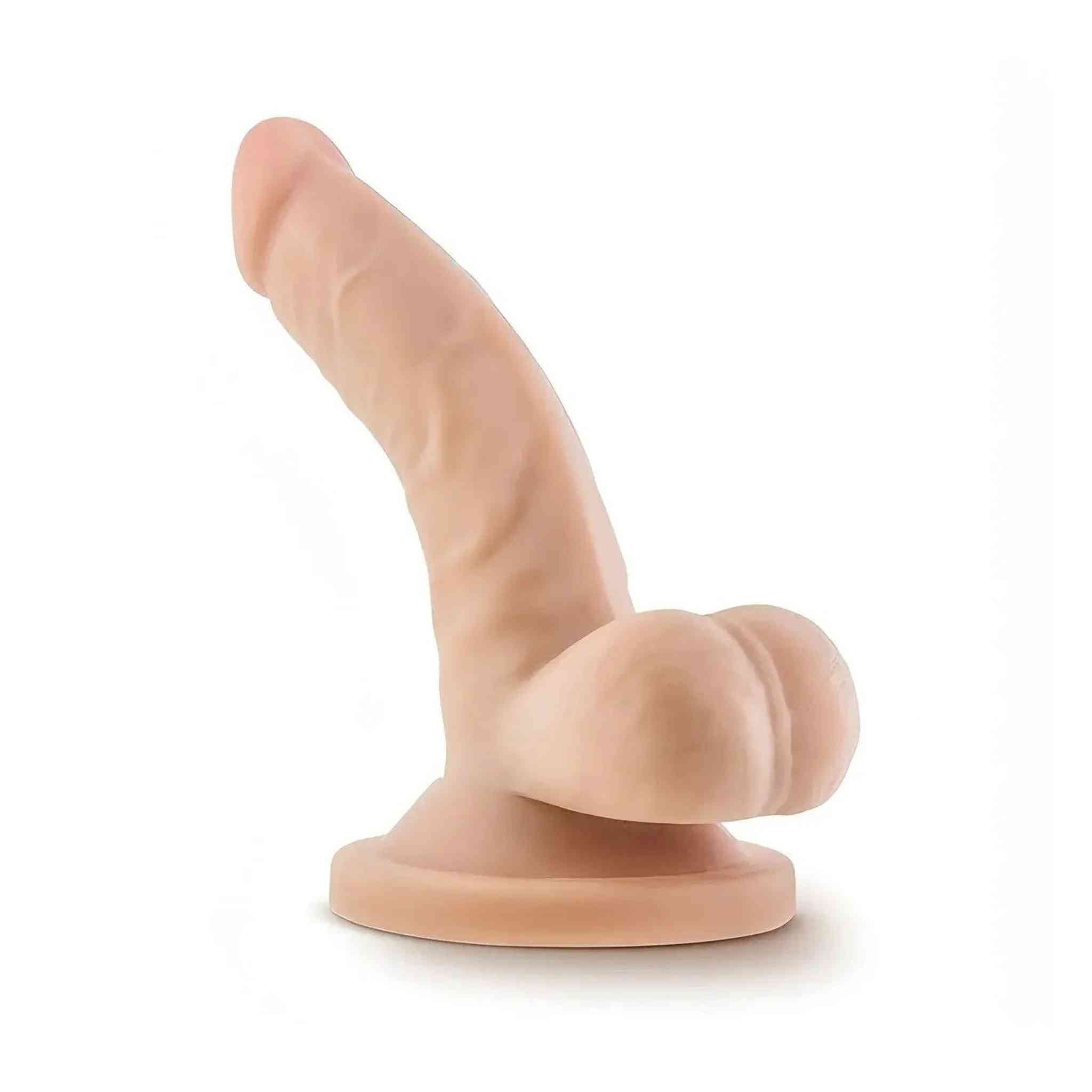 Fallo realistico con ventosa e testicoli - 4″ Rosa Carne