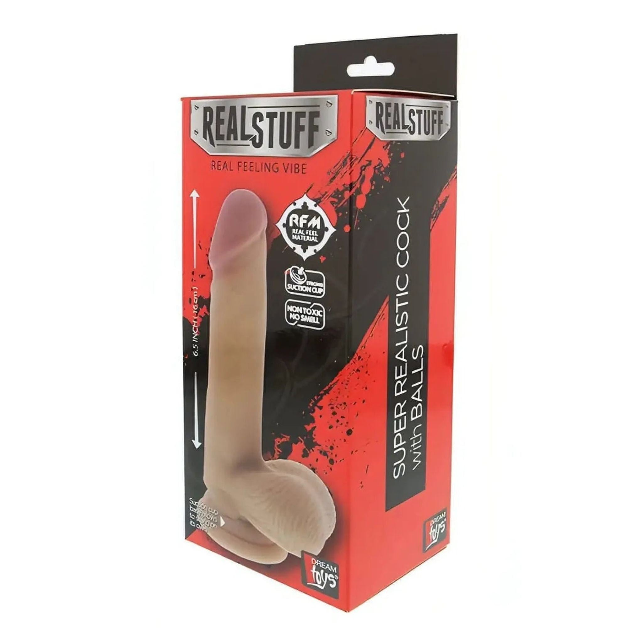 Fallo realistico in cyberskin con ventosa - 16 cm, Rosa Carne