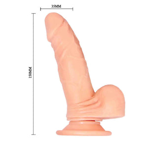 Fallo realistico vibrante e rotante con ventosa 15 cm Ø 3.5 cm