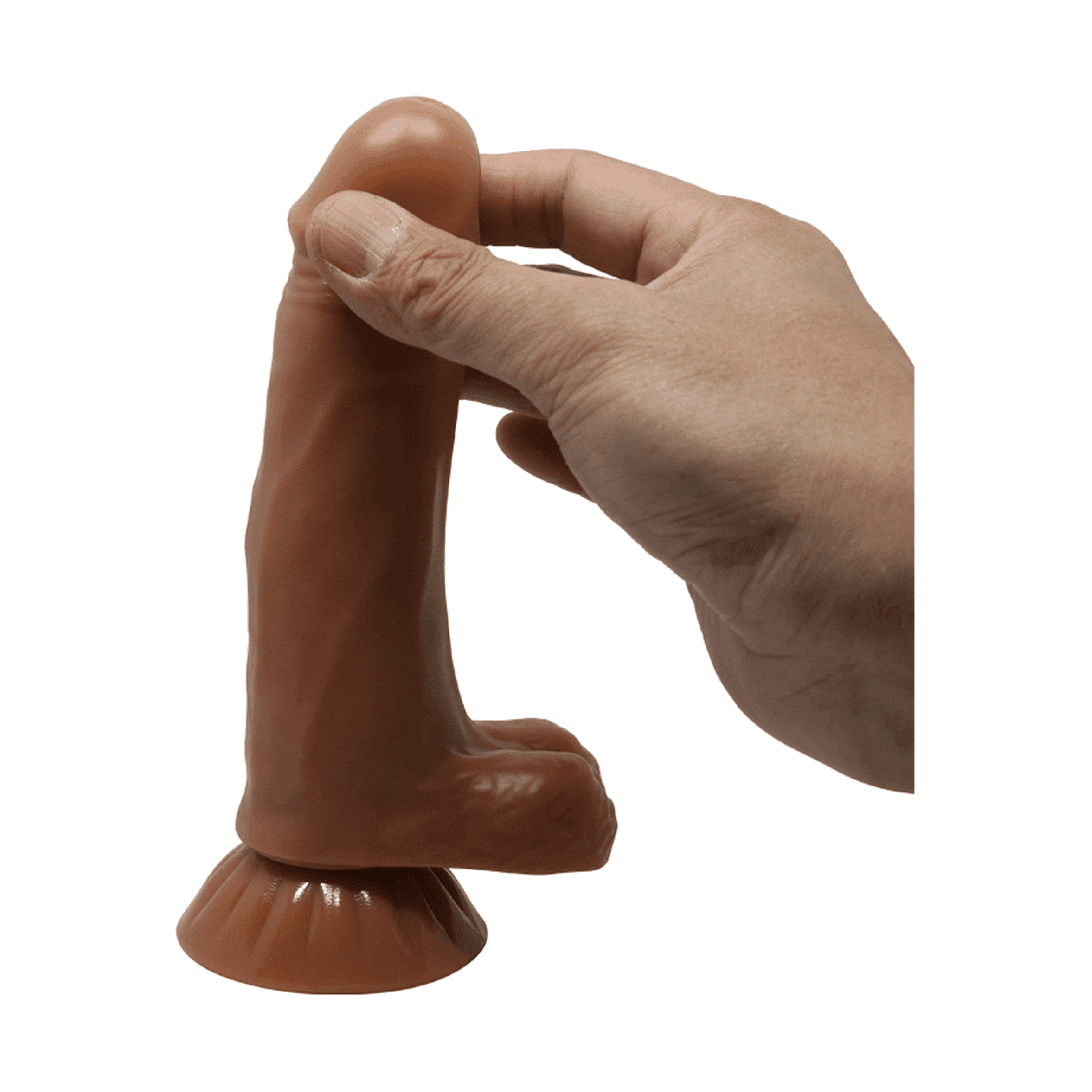 Fallo super realistico con ventosa e funzionalità di Up & Down - 18.5 cm lungo, Mulatto