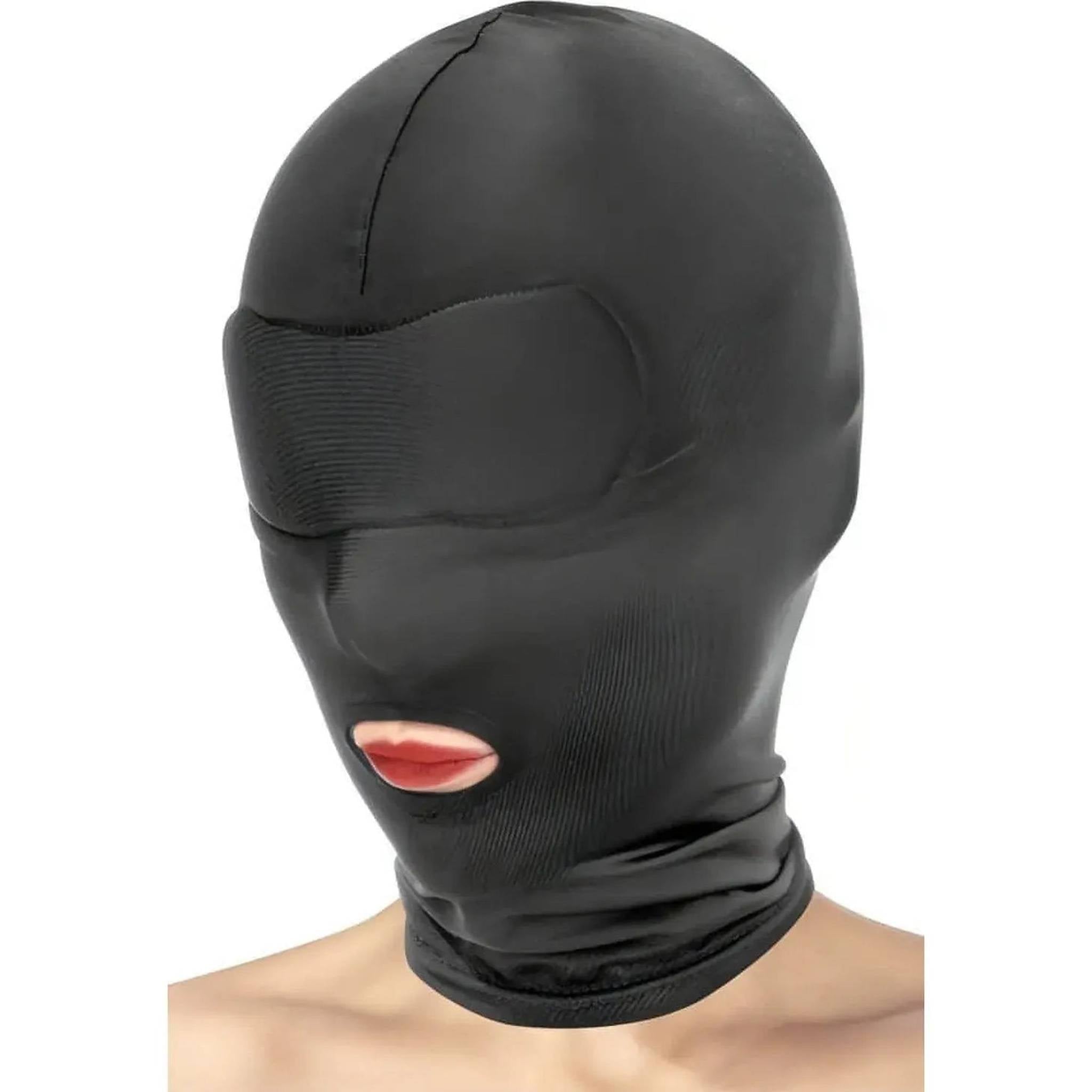 Fetish Tentation Cappuccio nero open mouth
