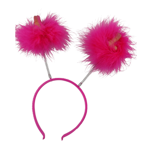 Frontino con pisellini a molla e peluche colori assortiti