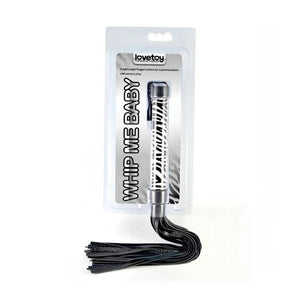 Frustino leggero con frange in pelle scamosciata, manico zebrato - Bianco