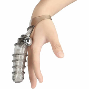 Guaina Da Dito Textured Con Vibratore Alla Base