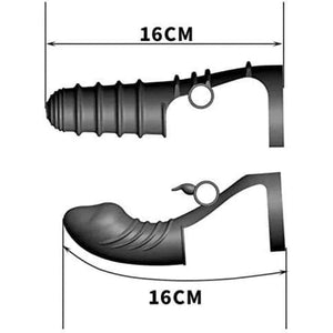Guaina Da Dito Textured Con Vibratore Alla Base