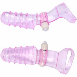 Guaina Da Dito Textured Con Vibratore Alla Base