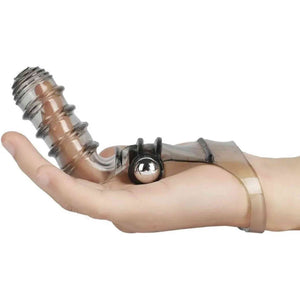 Guaina Da Dito Textured Con Vibratore Alla Base