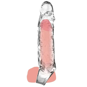 Guaina Fallica con Nervature Stimolanti - Medium, Trasparente