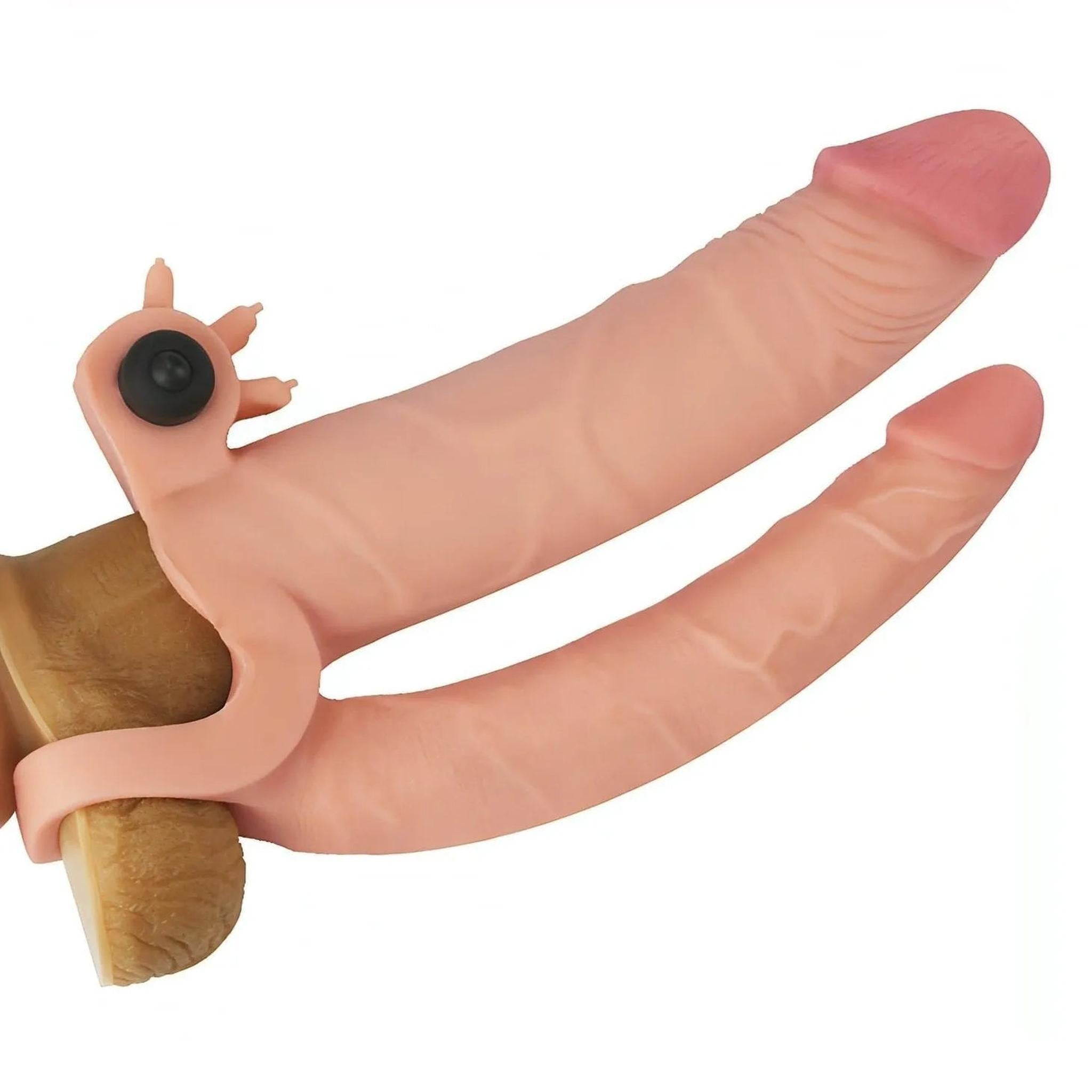 Guaina Pene Vibrante Per Doppia Penetrazione Estende di 25mm