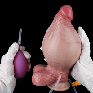 Inflatable-Squirting Dildos, Lifelike Sex Toys With Hand-pump