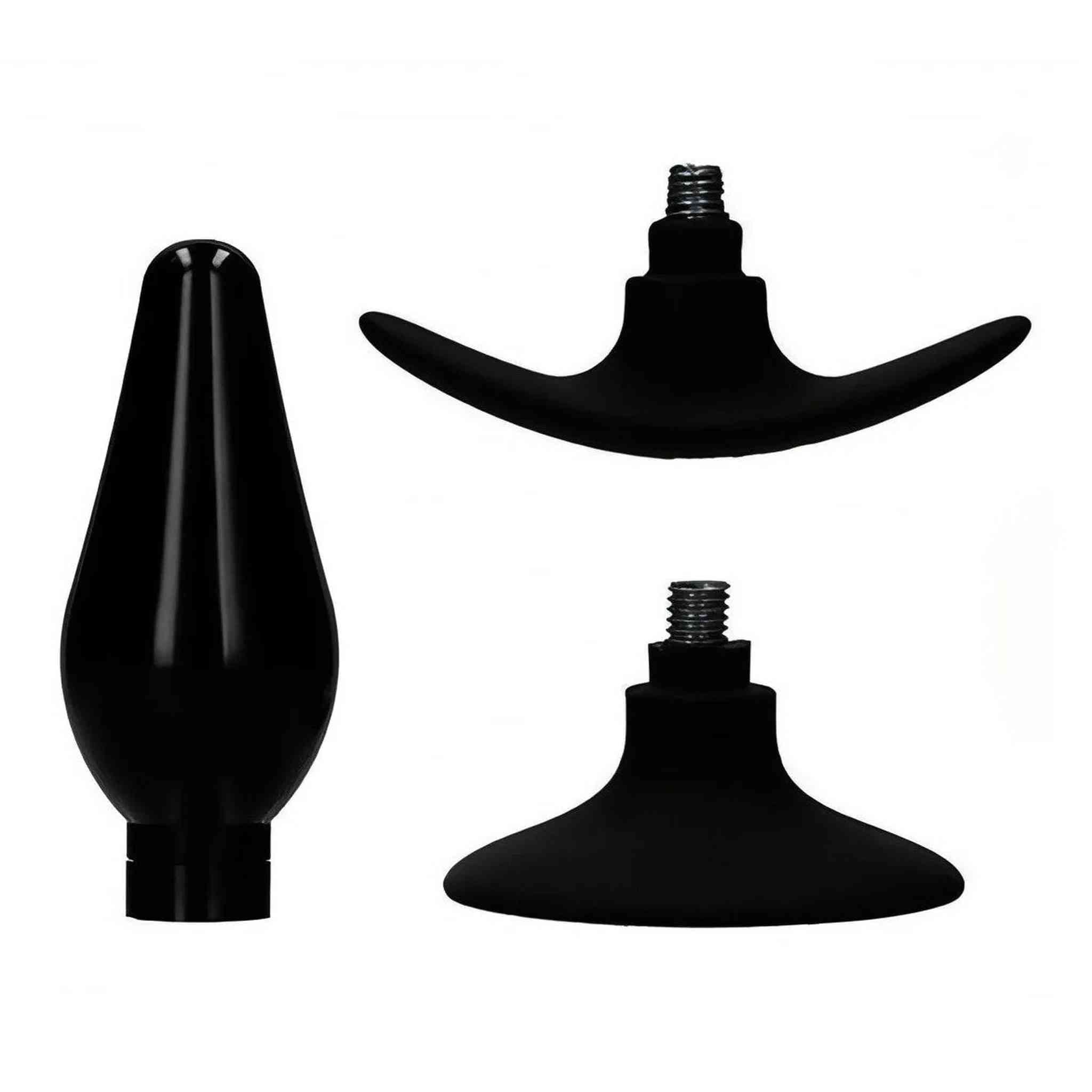 Interchangeable Butt Plug Set - Pointed Large - Black