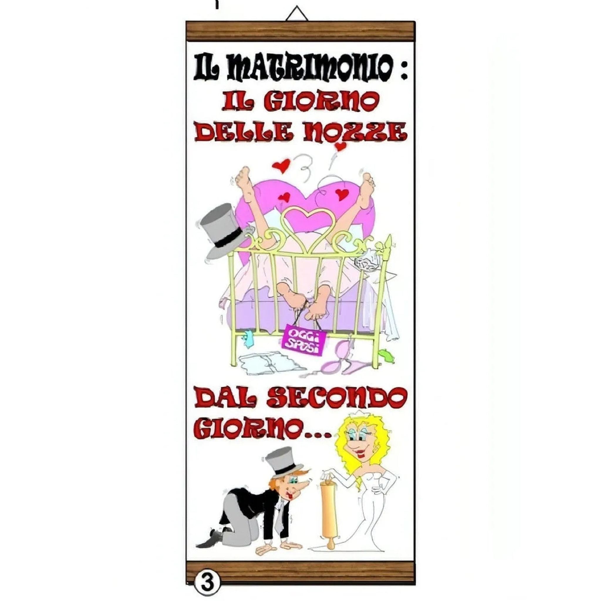 Locandina con cornice ″Il matrimonio: il giorno delle nozze″