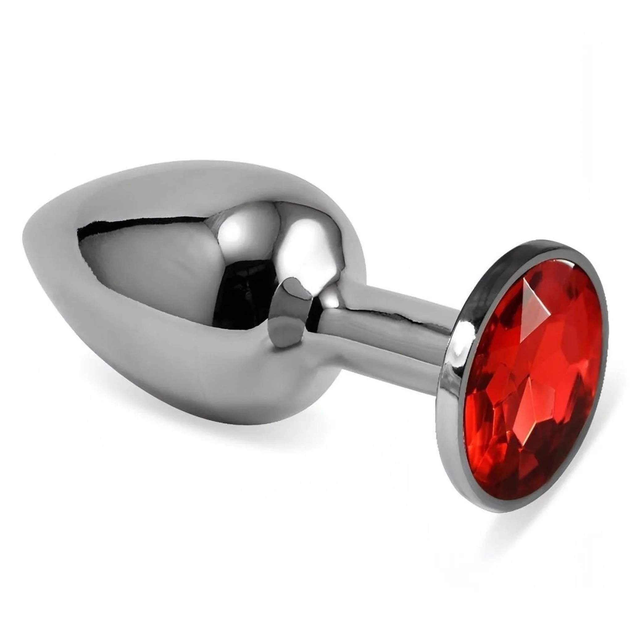 Luxury 140g Anal Plug con Diamante rosso - 6.8 cm. Ø 3 cm