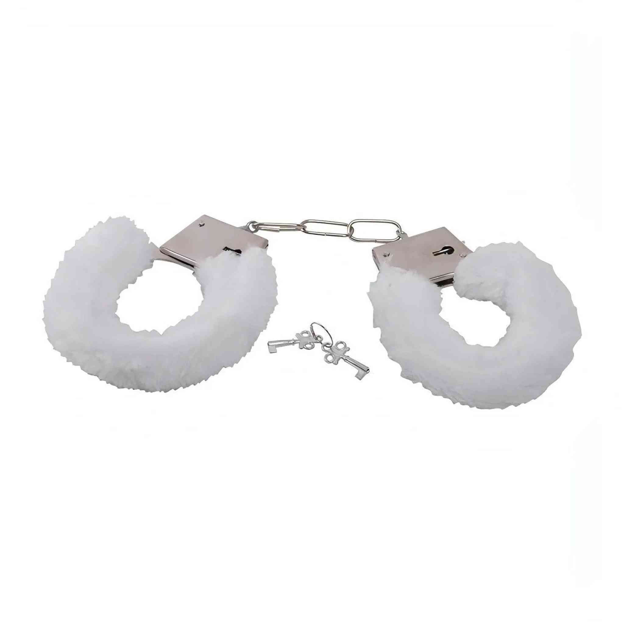 Manette metalliche con peluche bianco