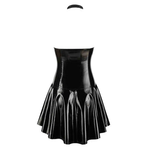 Mini Abito Sexy in Vinile con Trasparenze Mesh