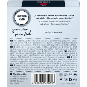 Mister Size Profilattici Extra Fini da 60 mm