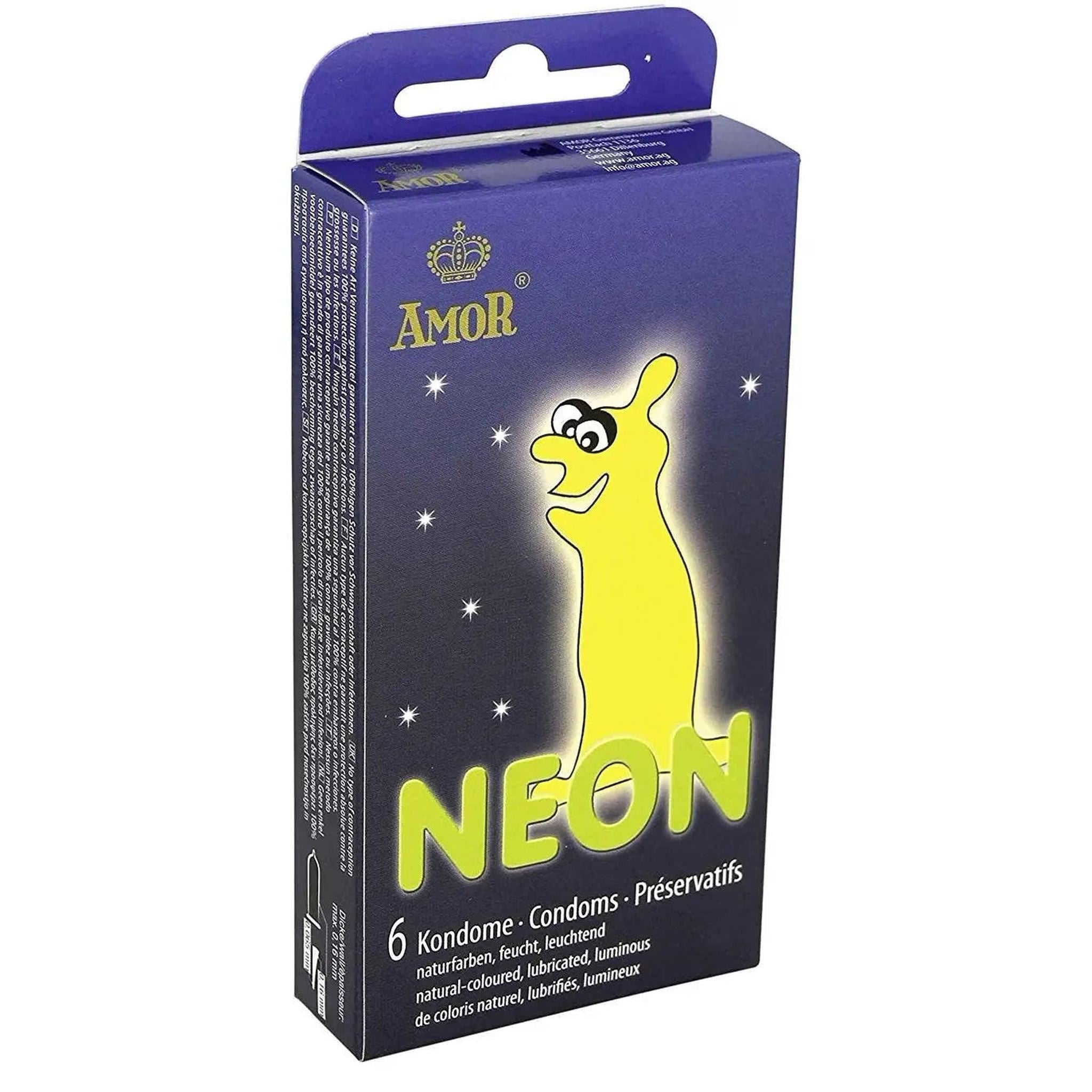 Neon Condoms Confezione da 6 profilattici fluorescenti