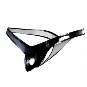 Perizoma Nero Lucido con Push Up