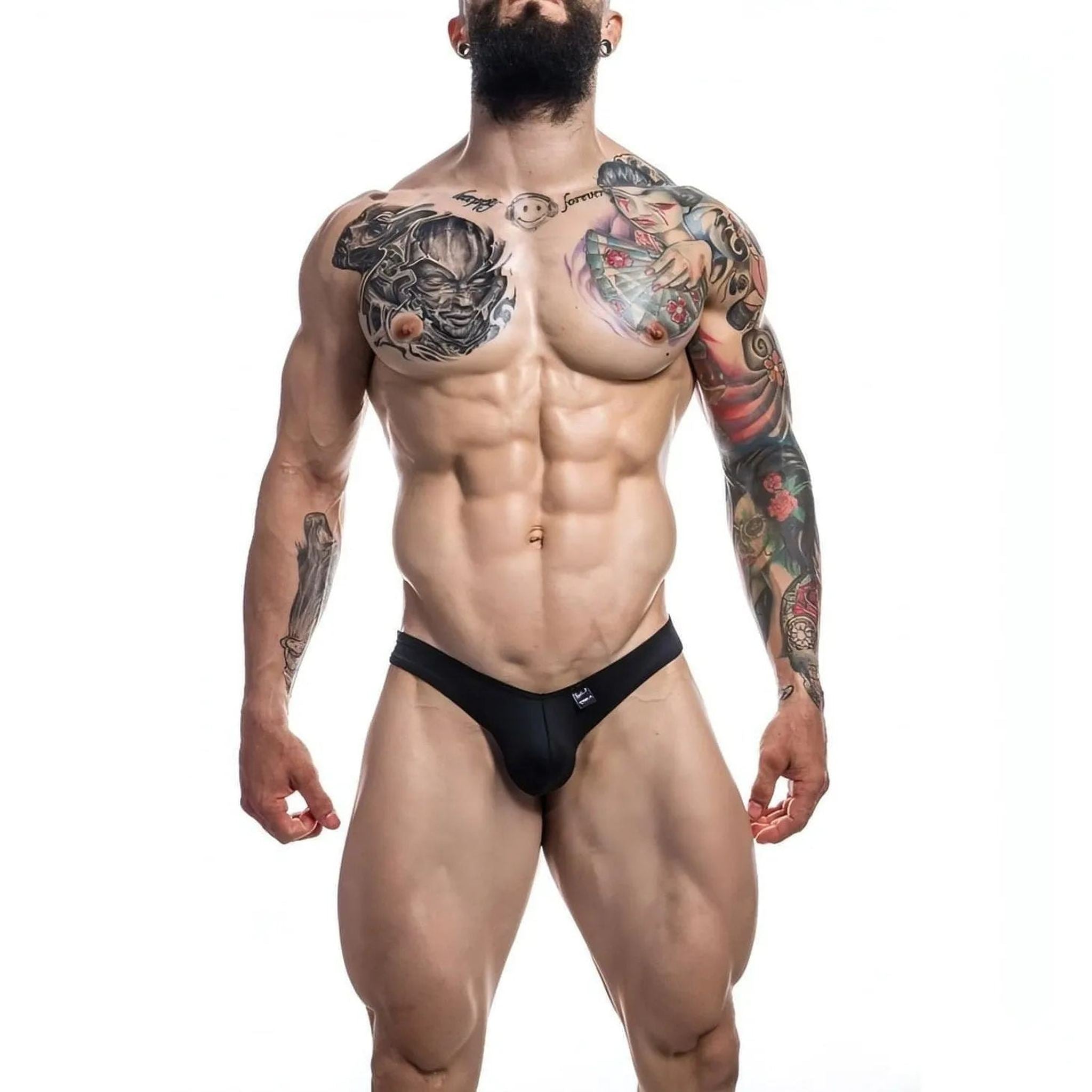 Perizoma Uomo con Push Up - Nero Opaco, Taglia S