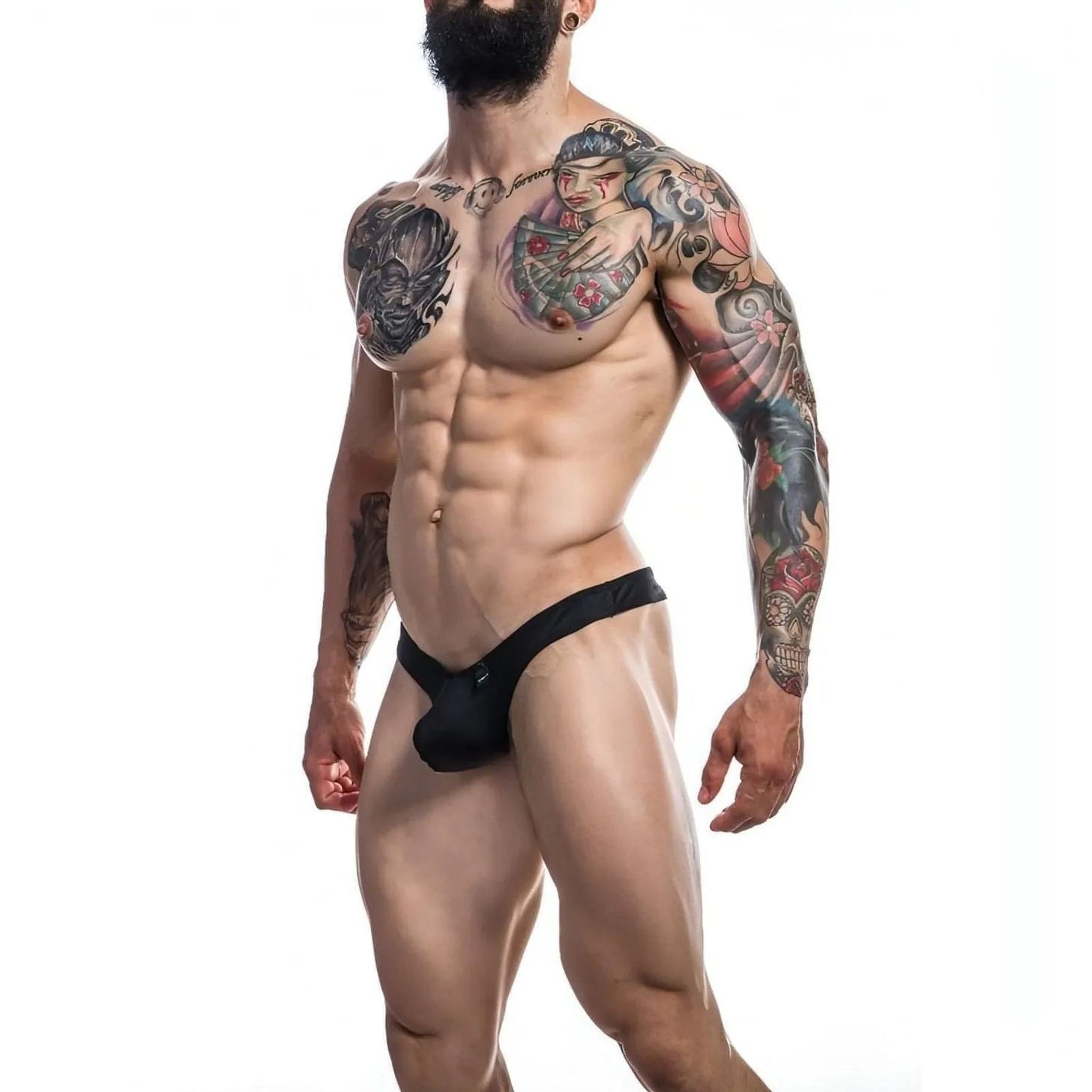 Perizoma Uomo con Push Up - Nero Opaco, Taglia S