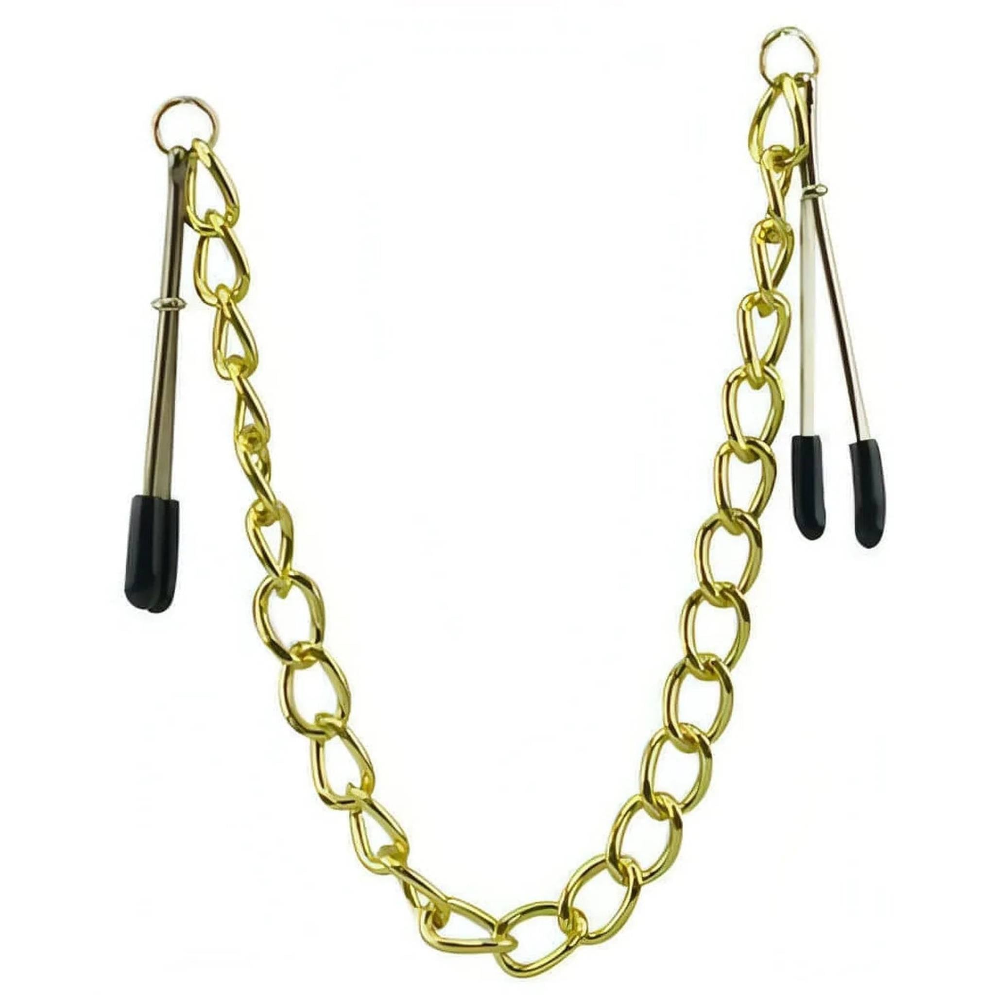 Pinze per Capezzoli Lunghe Catena Maglia Grossa Oro