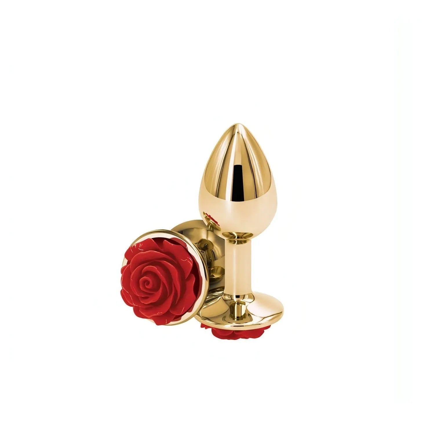 Plug Anale Dorato Con Rosa Rossa